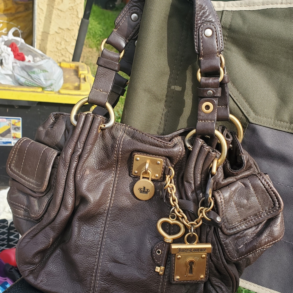 Juicy Couture Dark Brown Leather Shoulder Bag